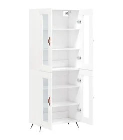 vidaXL Hoge kast 69,5x34x180 cm bewerkt hout wit