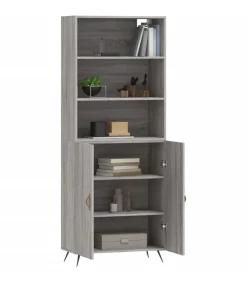 Hot Hoge kast 69,5x34x180 cm bewerkt hout grijs sonoma eikenkleurig Meubels