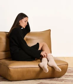 New Hoge sokken met grijze en beige lurex DAMES Sokken En Panty's