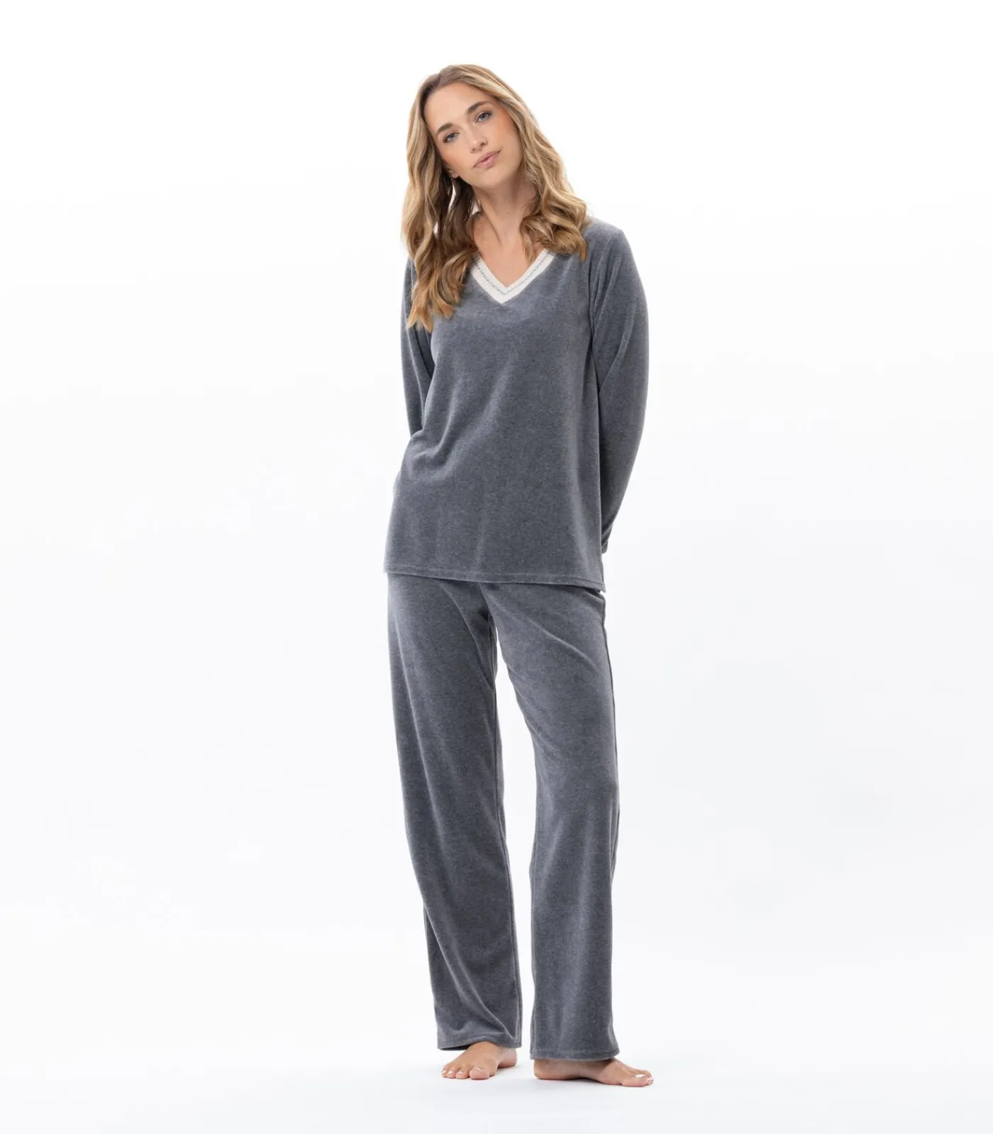 Outlet Homewear-set van fluweel COUNTRY 122 DAMES Loungewear