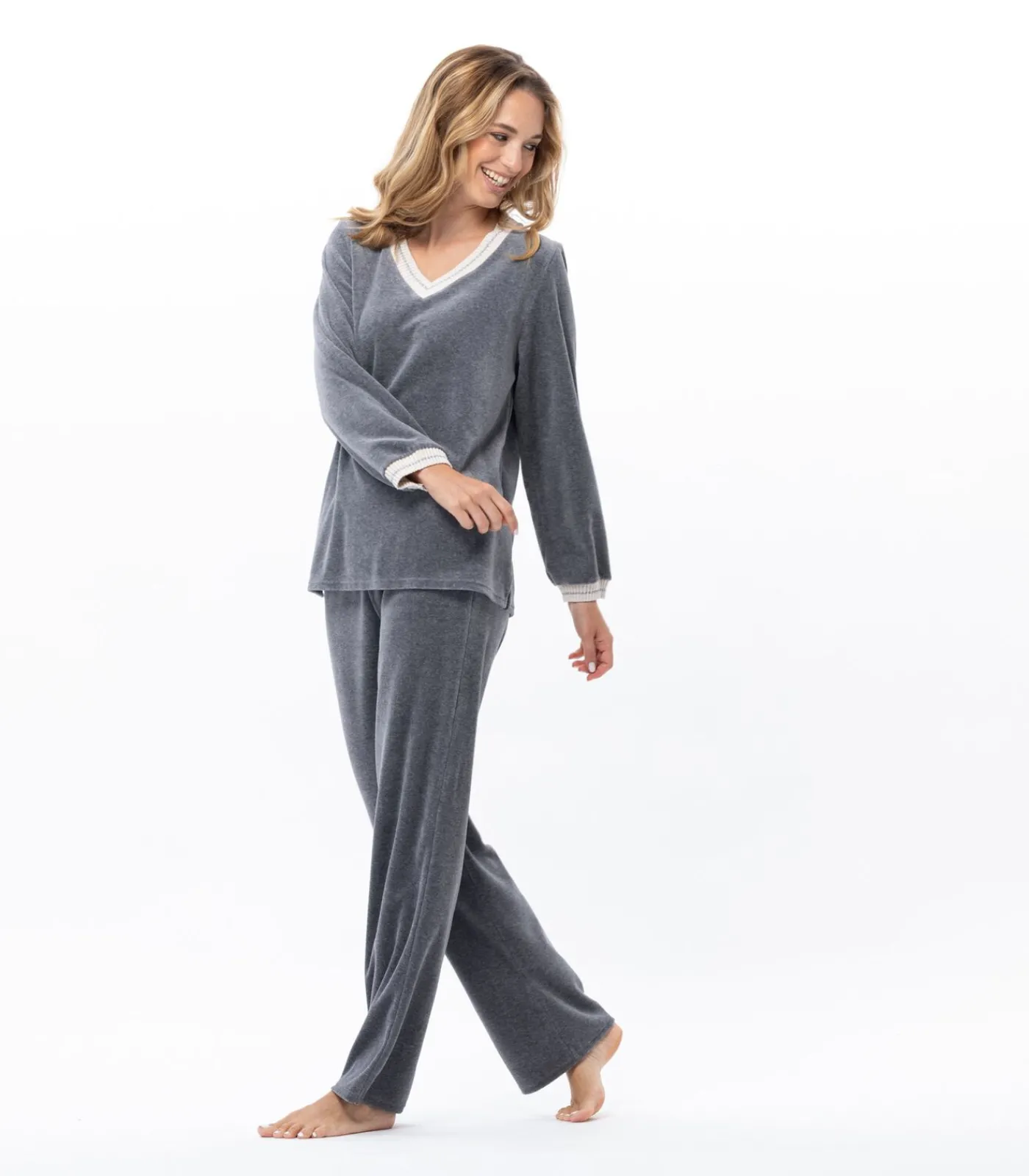 Outlet Homewear-set van fluweel COUNTRY 122 DAMES Loungewear