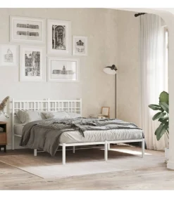 vidaXL Hoofdbord 137 cm metaal wit