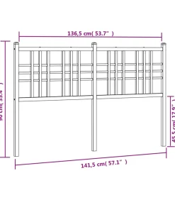 vidaXL Hoofdbord 137 cm metaal wit