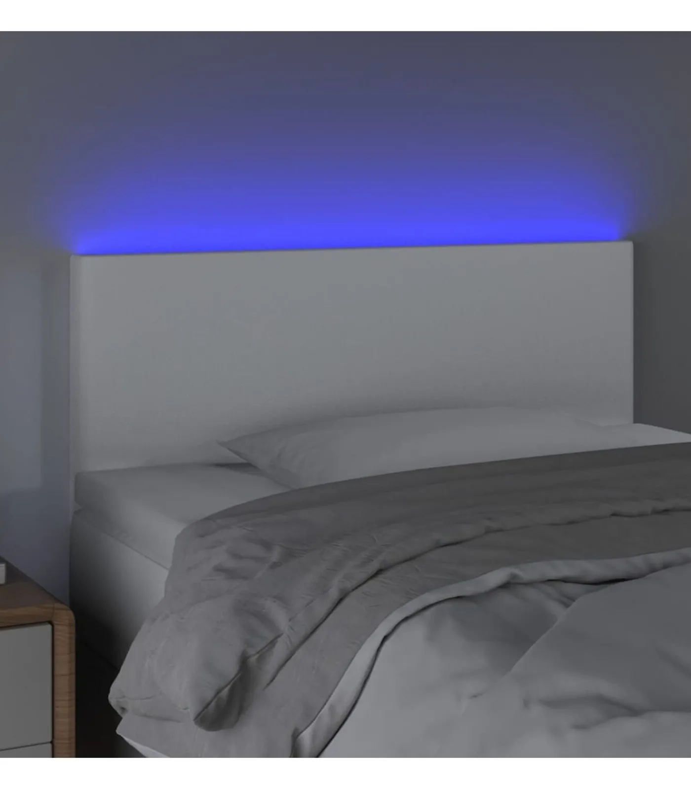 vidaXL Hoofdbord LED 80x5x78/88 cm kunstleer wit