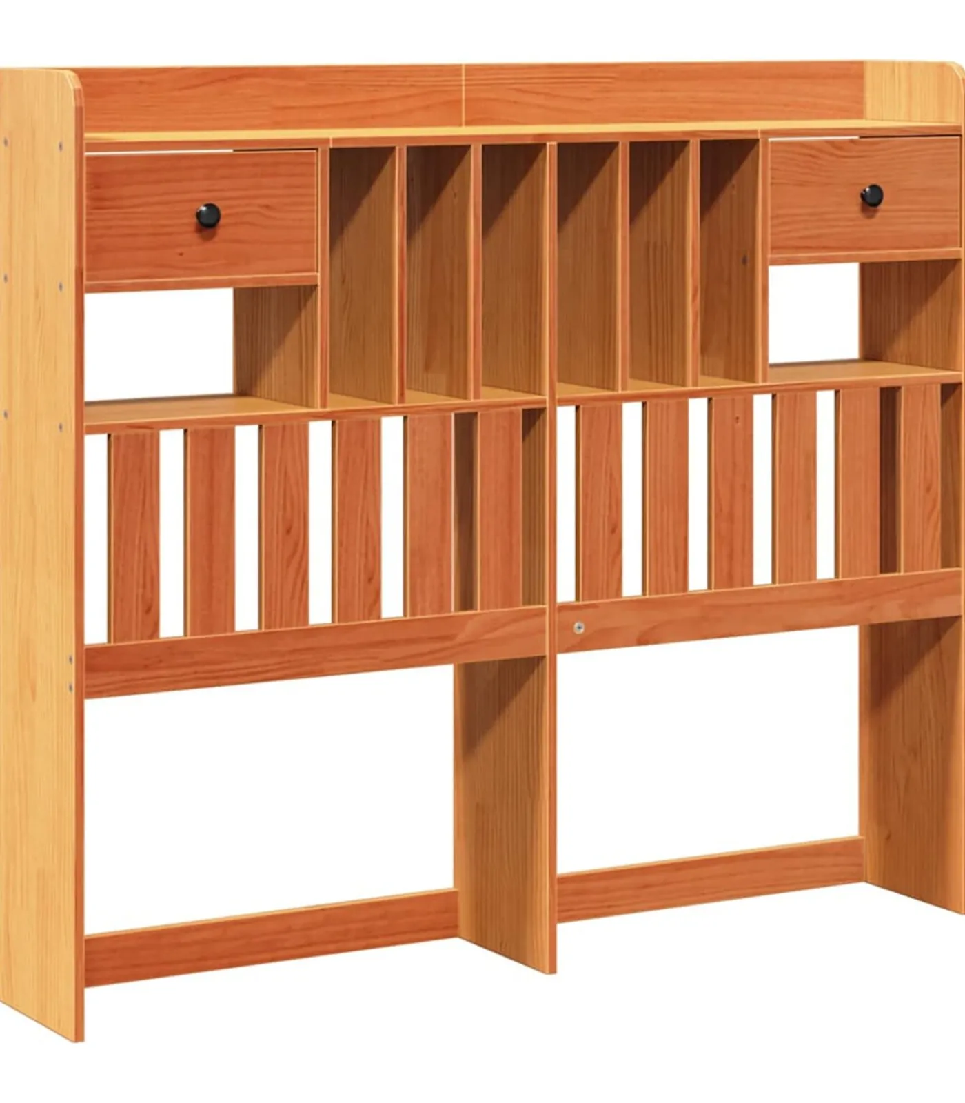 New Hoofdbord met opbergruimte 120 cm massief grenenhout wasbruin Bedden