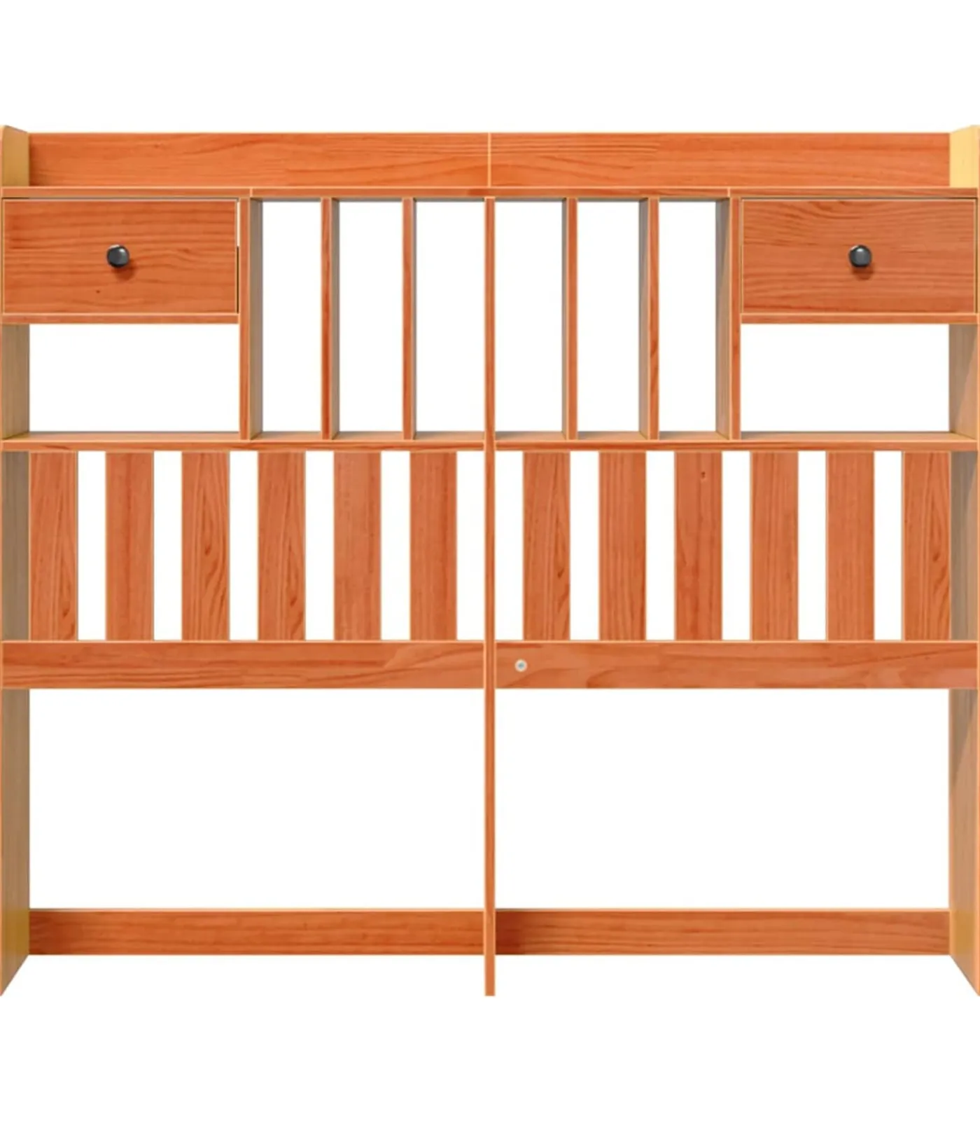 New Hoofdbord met opbergruimte 120 cm massief grenenhout wasbruin Bedden