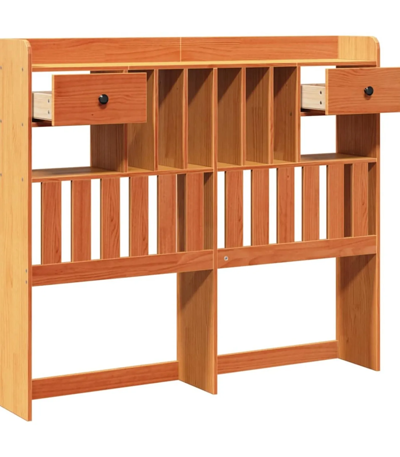 New Hoofdbord met opbergruimte 120 cm massief grenenhout wasbruin Bedden