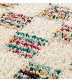 Hot Hoogpolig vloerkleed met veelkleurig vierkant patroon 120 x 170 cm Tapijten