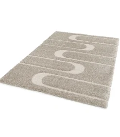 Oviala Hoogpolig vloerkleed met geometrisch patroon 120 x 170 cm