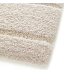 Best Hoogpolig vloerkleed met ecru geometrisch patroon 160 x 230 cm Tapijten