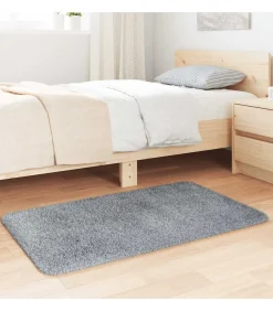 vidaXL Hoogpolig vloerkleed NAVARRA 60x100 cm polyester lichtgrijs