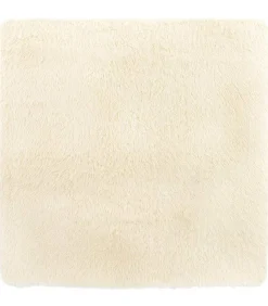 Hoogpolig vloerkleed NAVARRA 160x160 cm polyester crèmekleurig Tapijten