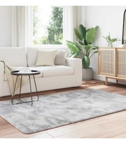 Discount Hoogpolig vloerkleed NAVARRA 130x200 cm polyester zilvergrijs Tapijten