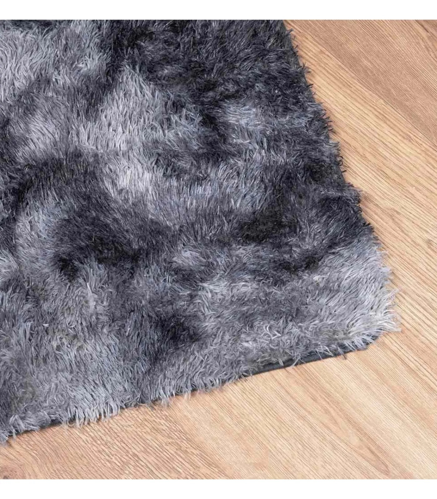 vidaXL Hoogpolig vloerkleed NAVARRA 120x120 cm polyester donkergrijs