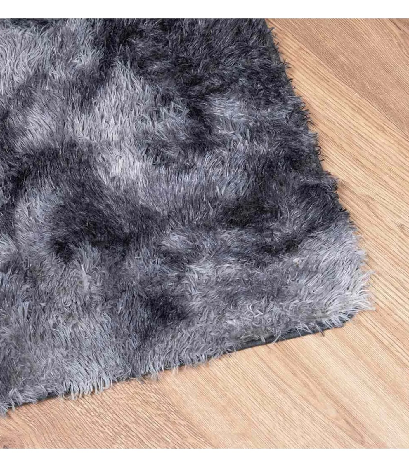 Online Hoogpolig vloerkleed NAVARRA 240x240 cm polyester donkergrijs Tapijten