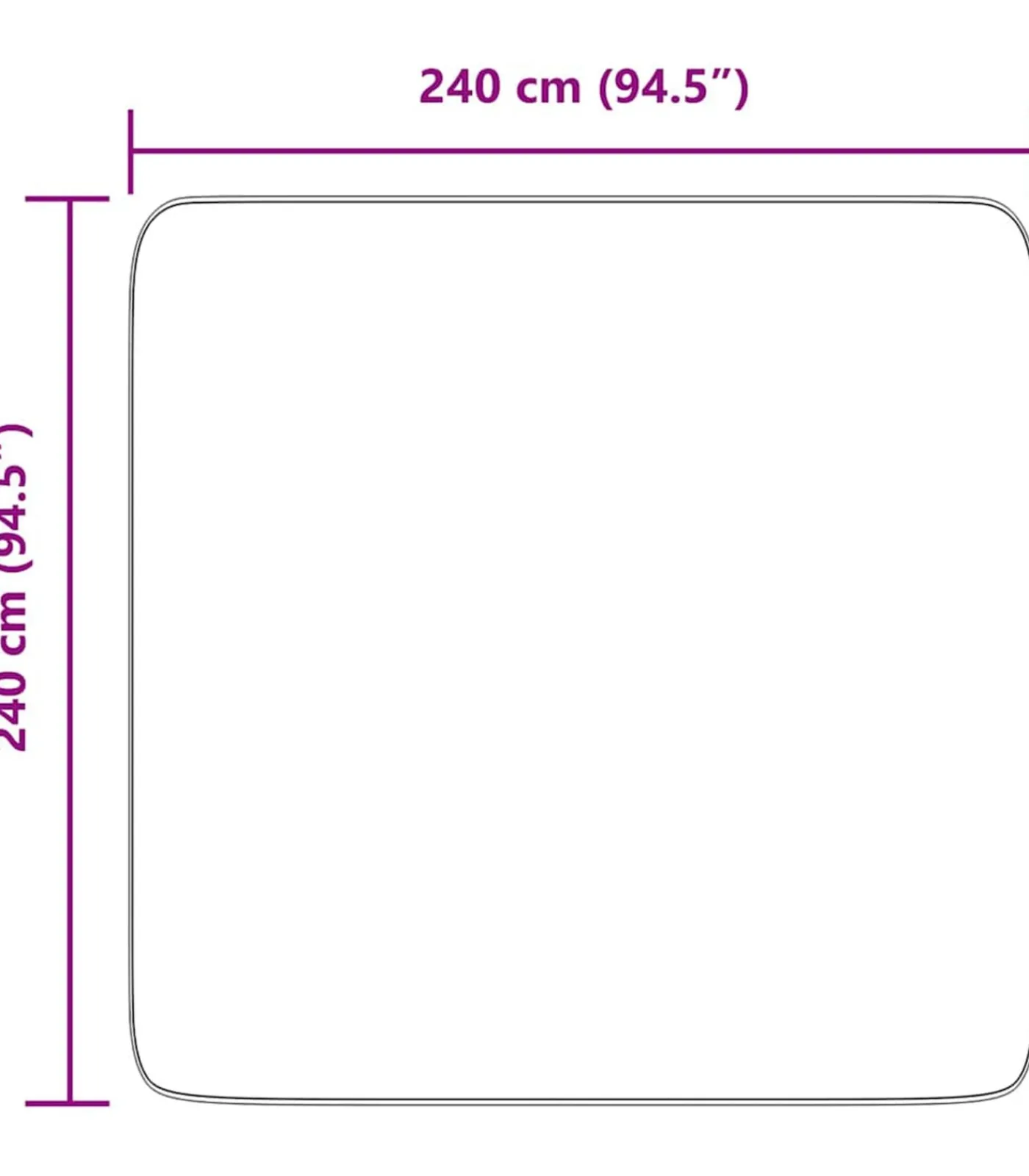 Online Hoogpolig vloerkleed NAVARRA 240x240 cm polyester donkergrijs Tapijten