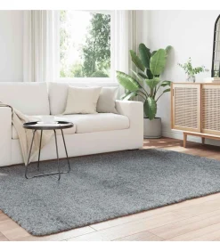 Outlet Hoogpolig vloerkleed NAVARRA 160x230 cm polyester lichtgrijs Tapijten