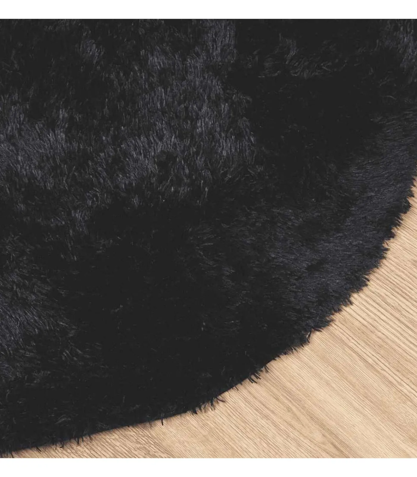 vidaXL Hoogpolig vloerkleed NAVARRA 120x120 cm polyester zwart