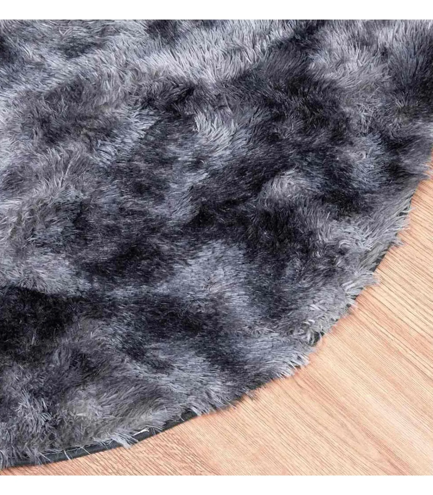 Best Hoogpolig vloerkleed NAVARRA 100x100 cm polyester donkergrijs Tapijten