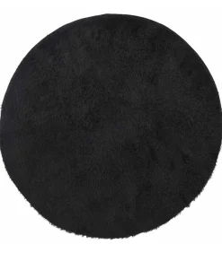 vidaXL Hoogpolig vloerkleed NAVARRA 200x200 cm polyester zwart