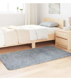 Hot Hoogpolig vloerkleed NAVARRA 80x150 cm polyester lichtgrijs Tapijten