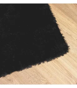 vidaXL Hoogpolig vloerkleed NAVARRA 200x290 cm polyester zwart