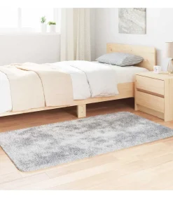 vidaXL Hoogpolig vloerkleed NAVARRA 80x150 cm polyester zilvergrijs