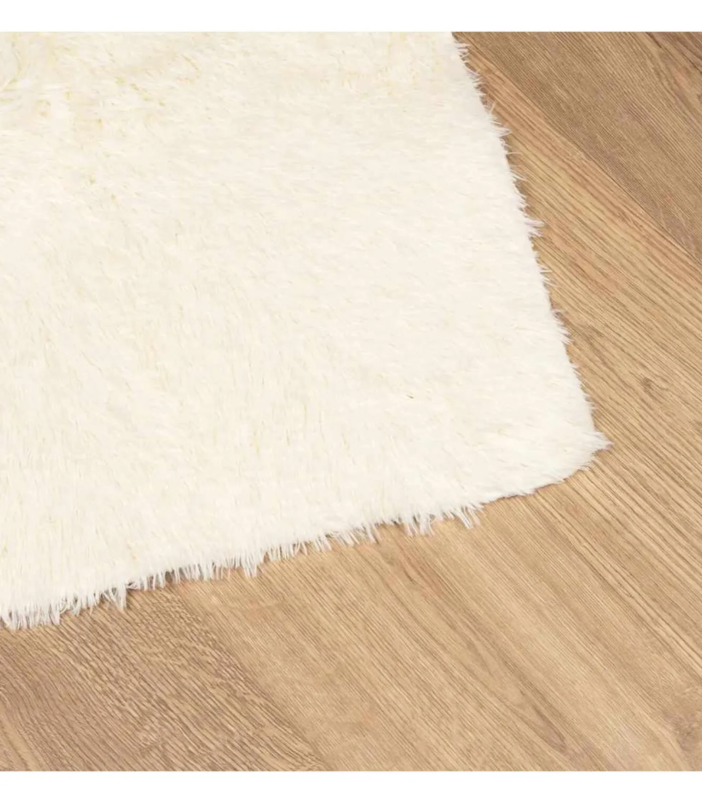 Clearance Hoogpolig vloerkleed NAVARRA 120x170 cm polyester crèmekleurig Tapijten