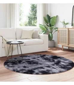 Hot Hoogpolig vloerkleed NAVARRA 160x160 cm polyester donkergrijs Tapijten