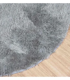 vidaXL Hoogpolig vloerkleed NAVARRA 200x200 cm polyester lichtgrijs