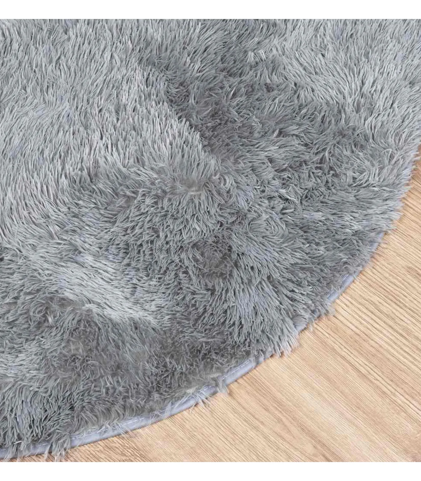 vidaXL Hoogpolig vloerkleed NAVARRA 200x200 cm polyester lichtgrijs