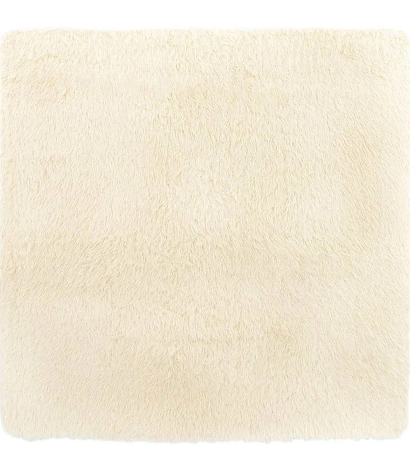 Clearance Hoogpolig vloerkleed NAVARRA 120x120 cm polyester crèmekleurig Tapijten