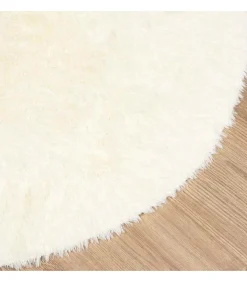 vidaXL Hoogpolig vloerkleed NAVARRA 160x160 cm polyester crèmekleurig