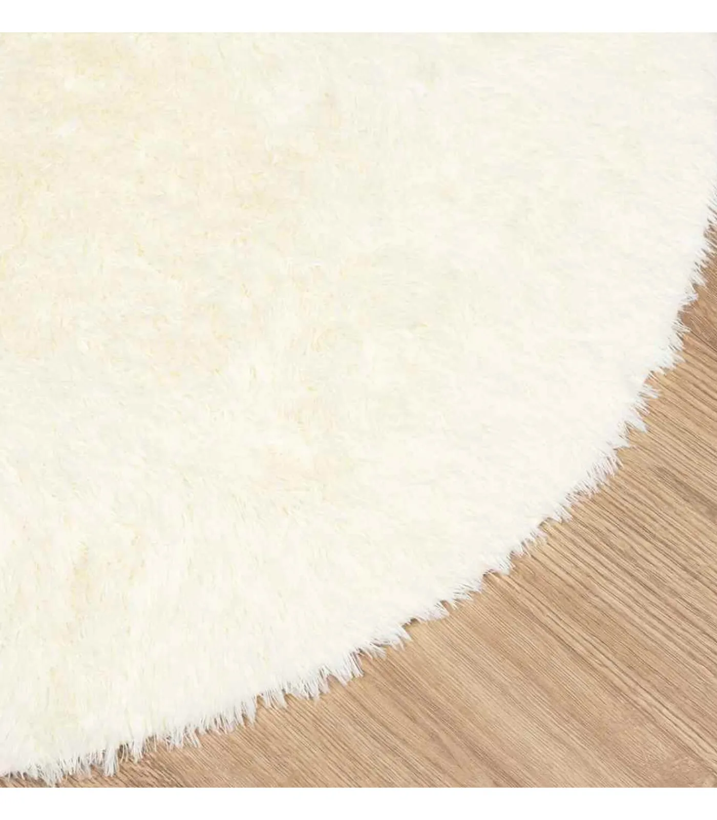 vidaXL Hoogpolig vloerkleed NAVARRA 160x160 cm polyester crèmekleurig