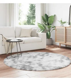 vidaXL Hoogpolig vloerkleed NAVARRA 160x160 cm polyester zilvergrijs