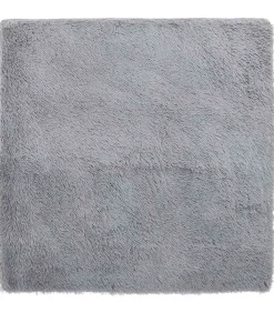 vidaXL Hoogpolig vloerkleed NAVARRA 120x120 cm polyester lichtgrijs