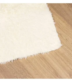 vidaXL Hoogpolig vloerkleed NAVARRA 240x240 cm polyester crèmekleurig