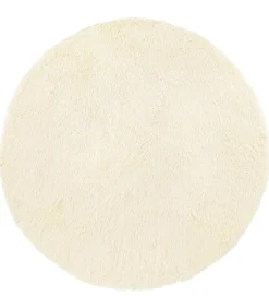 vidaXL Hoogpolig vloerkleed NAVARRA 100x100 cm polyester crèmekleurig