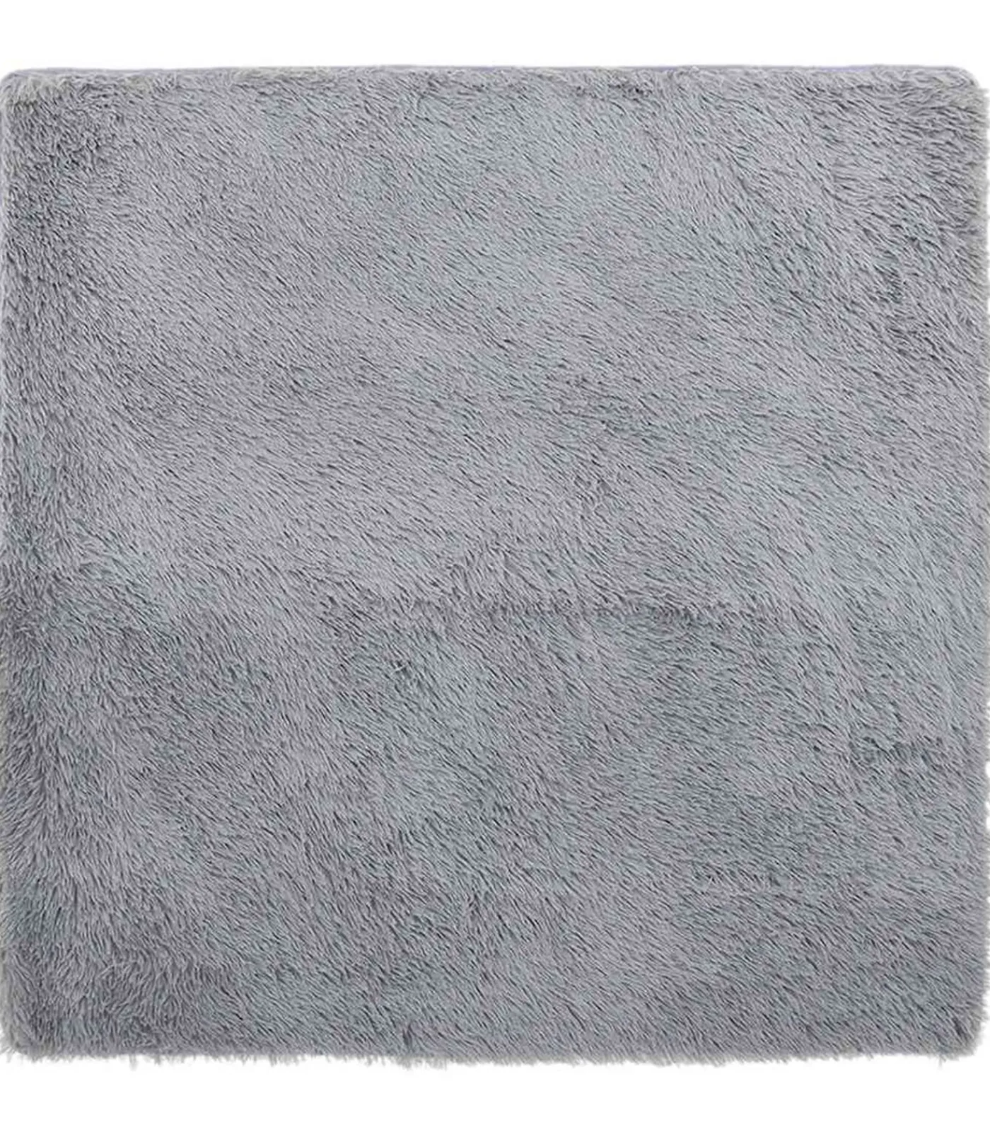 Clearance Hoogpolig vloerkleed NAVARRA 200x200 cm polyester lichtgrijs Tapijten