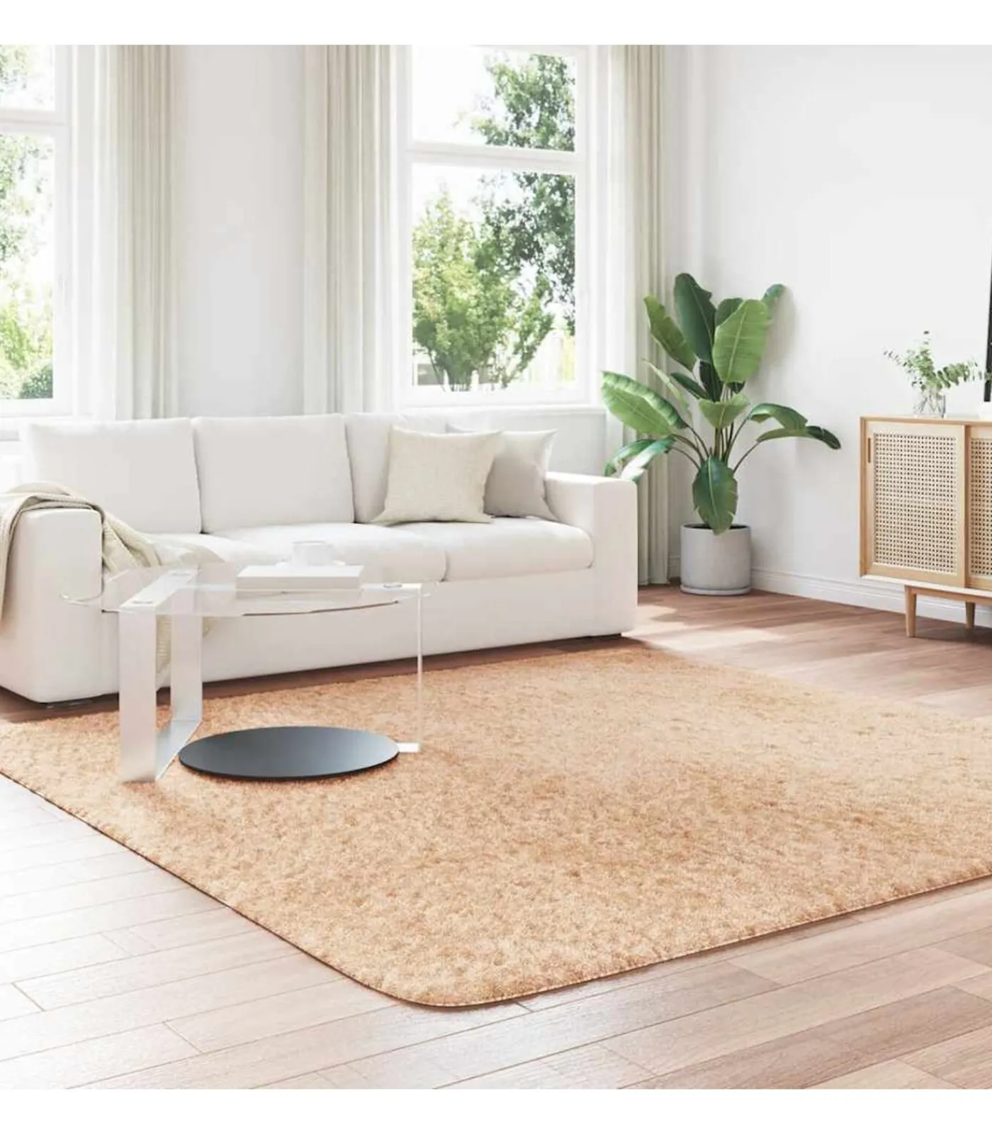 Clearance Hoogpolig vloerkleed NAVARRA 240x240 cm polyester Tapijten