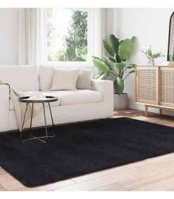 vidaXL Hoogpolig vloerkleed NAVARRA 160x230 cm polyester zwart