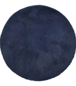 Best Hoogpolig vloerkleed NAVARRA 240x240 cm polyester marineblauw Tapijten