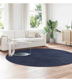 Best Hoogpolig vloerkleed NAVARRA 240x240 cm polyester marineblauw Tapijten