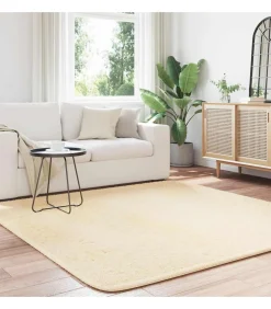 Sale Hoogpolig vloerkleed NAVARRA 200x200 cm polyester crèmekleurig Tapijten