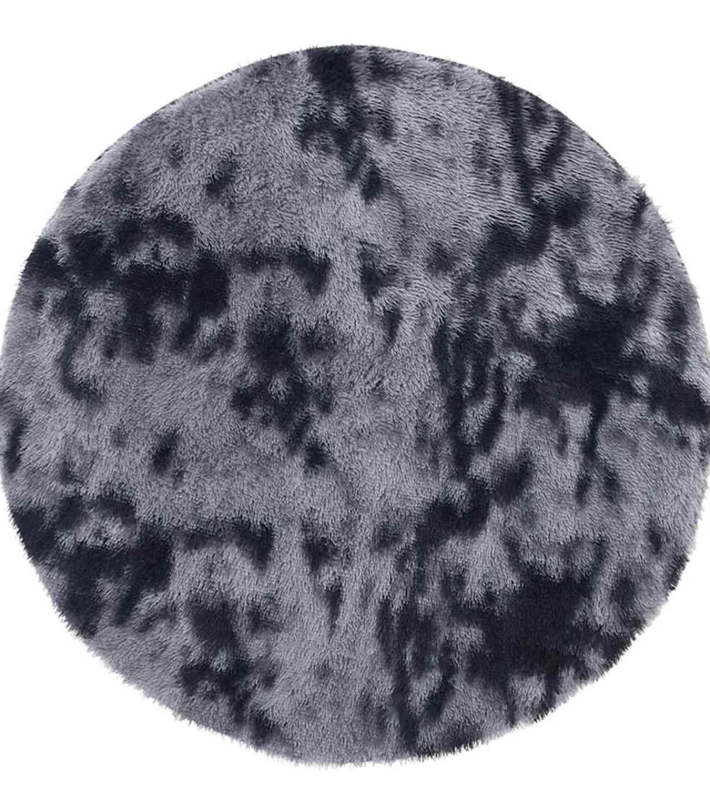 Online Hoogpolig vloerkleed NAVARRA 120x120 cm polyester donkergrijs Tapijten