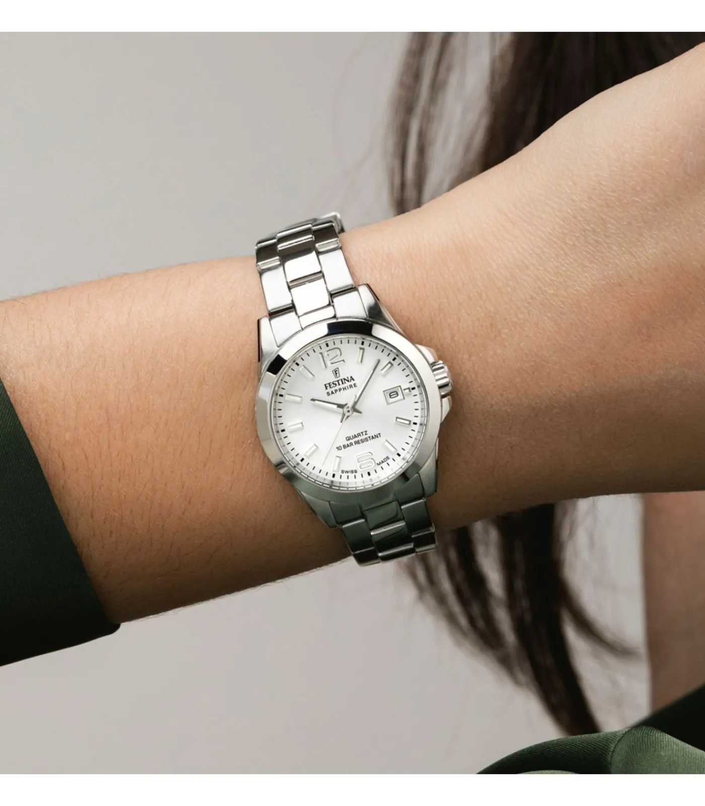 DAMES FESTINA Horloge Acero Clasico Swiss Made