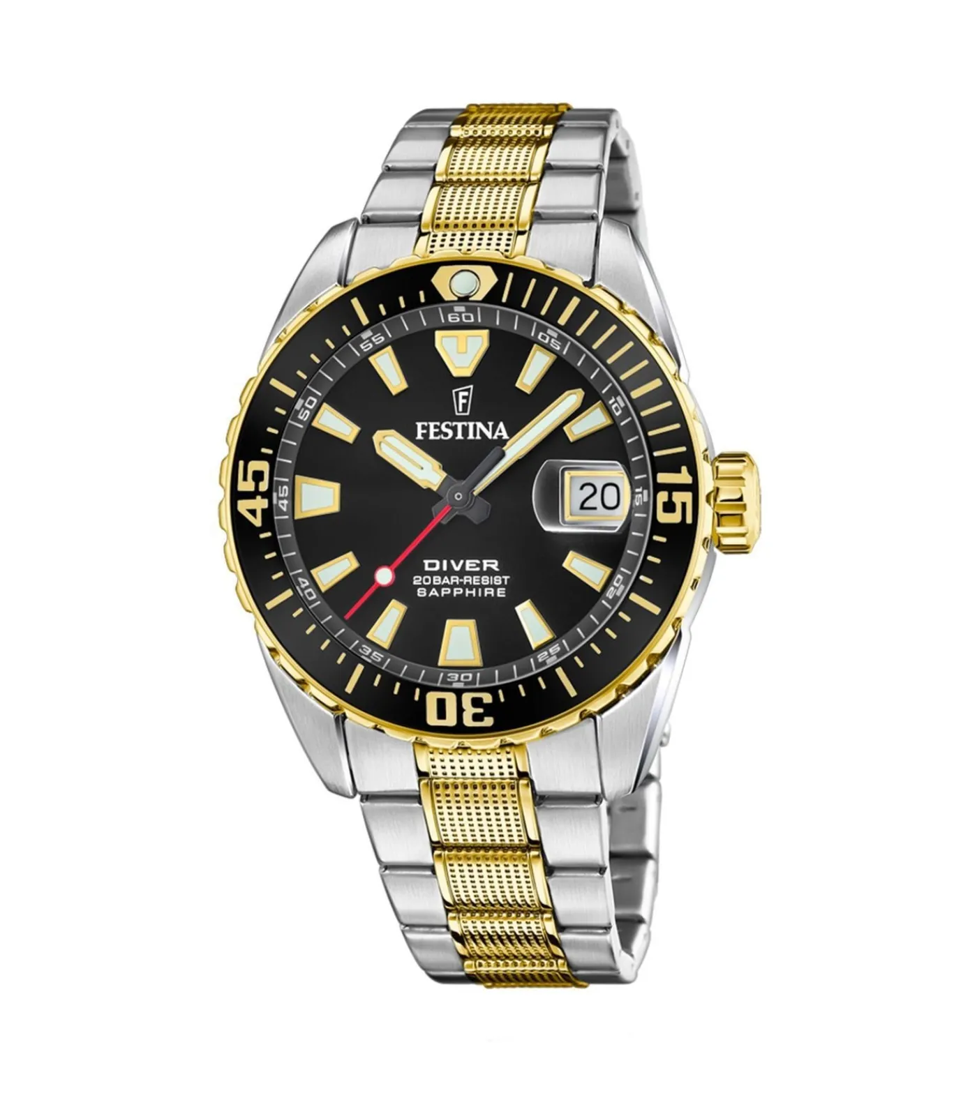 Sale Horloge The Originals Diver Black & Gold Heren Horloges