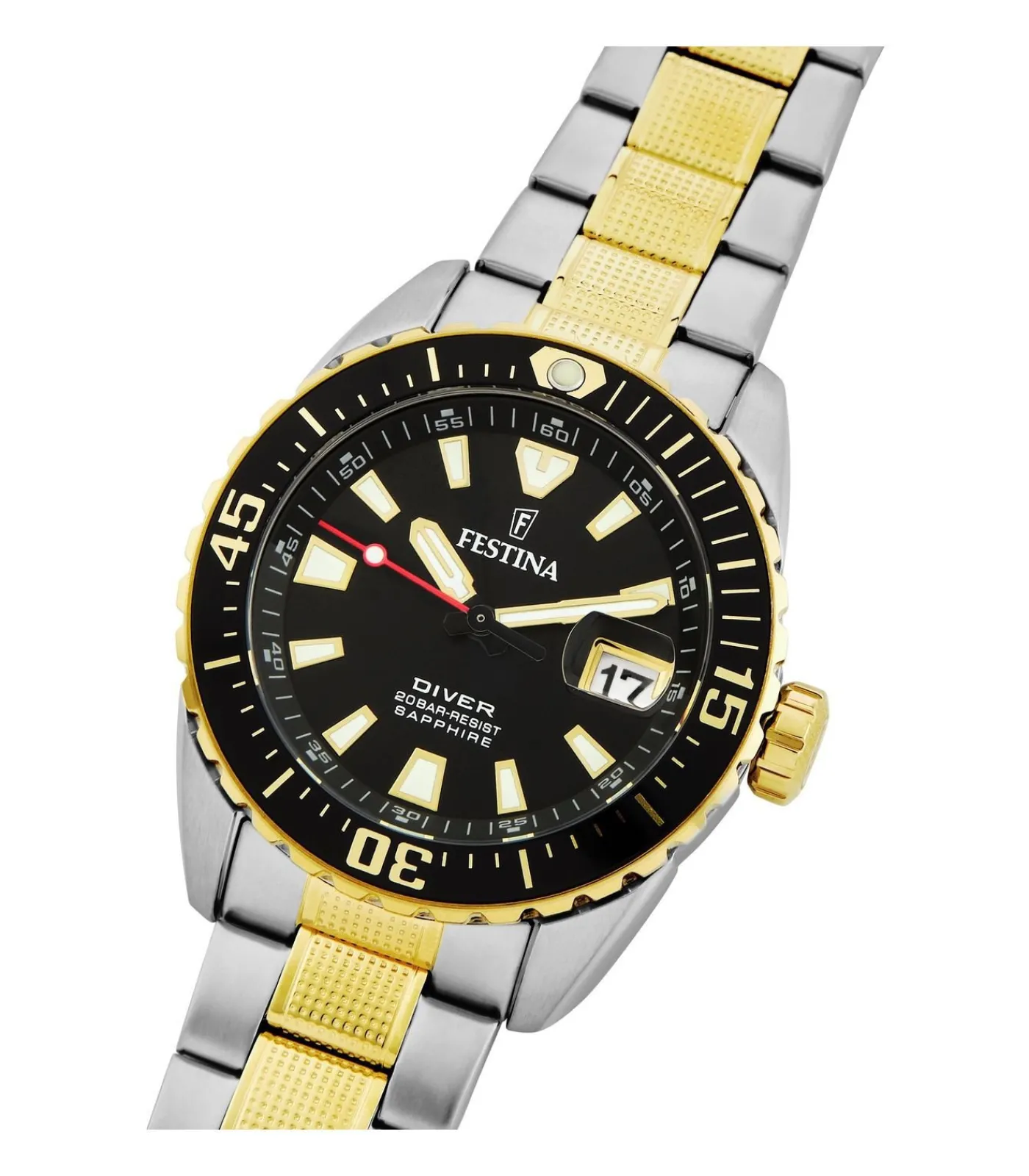 Sale Horloge The Originals Diver Black & Gold Heren Horloges