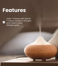 Dr Botanicals Houten Aromadiffuser Transparante Bovenkant [USB]