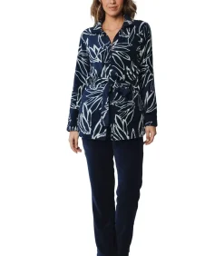 DAMES Pastunette Huispak Dames Fleece - Donkerblauw - Warm winter 2-delig pyjama pak